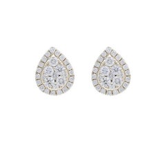 Clous de la collection Moonlight : diamants 0,58 carat en or jaune 14 carats en forme de poire