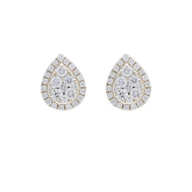 Moderne Clous de la collection Moonlight : diamants 0,58 carat en or jaune 14 carats en forme de poire en vente