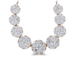 Moonlight Collection Round Cluster Necklace – 14K Rose Gold with 1.75ct  Diamond