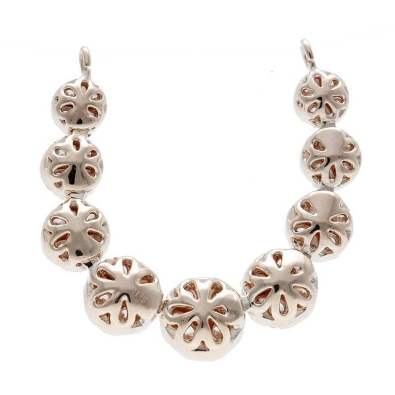 Moderno Collana a grappolo rotonda Moonlight Collection'S - Oro rosa 14K con 1,75ct  Diamante in vendita