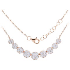 Moonlight Collection Runde Cluster-Halskette - 14K Rose Gold mit 1,75ct  Diamant