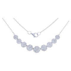 Moonlight Collection Round Cluster Necklace –14K White Gold with 1.75ct  Diamond