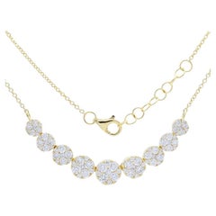 Moonlight Collection Round Cluster Necklace–14K Yellow Gold with 1.75ct  Diamond