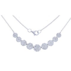 Collar Racimo Redondo Colección Moonlight-18K Oro Blanco con 1,75ct Diamante