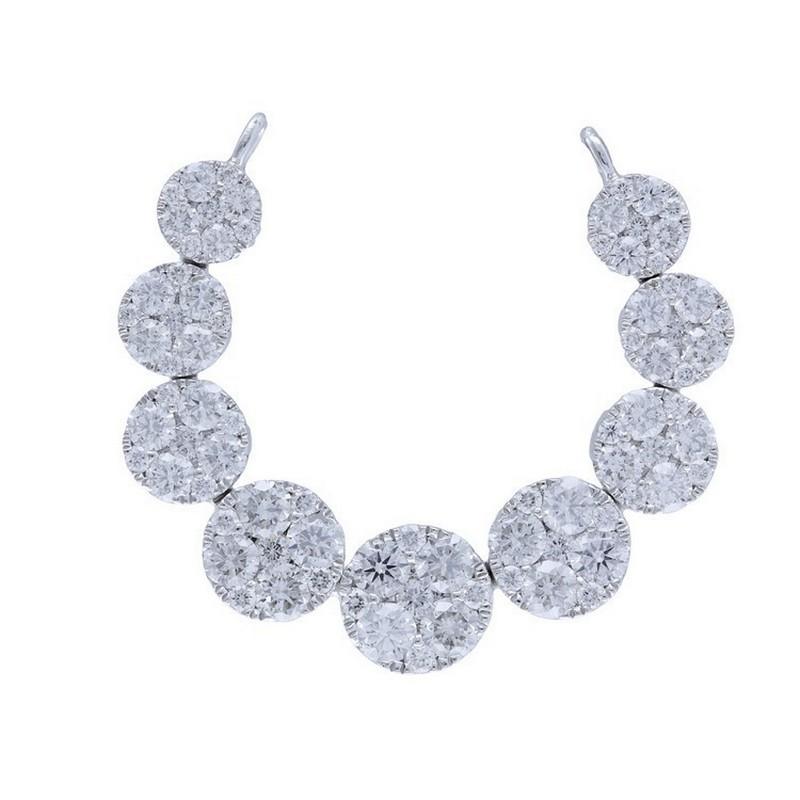Moderno Collana a grappolo rotondo Moonlight Collectional in oro bianco 18 carati con 1,75 carati  Diamante in vendita