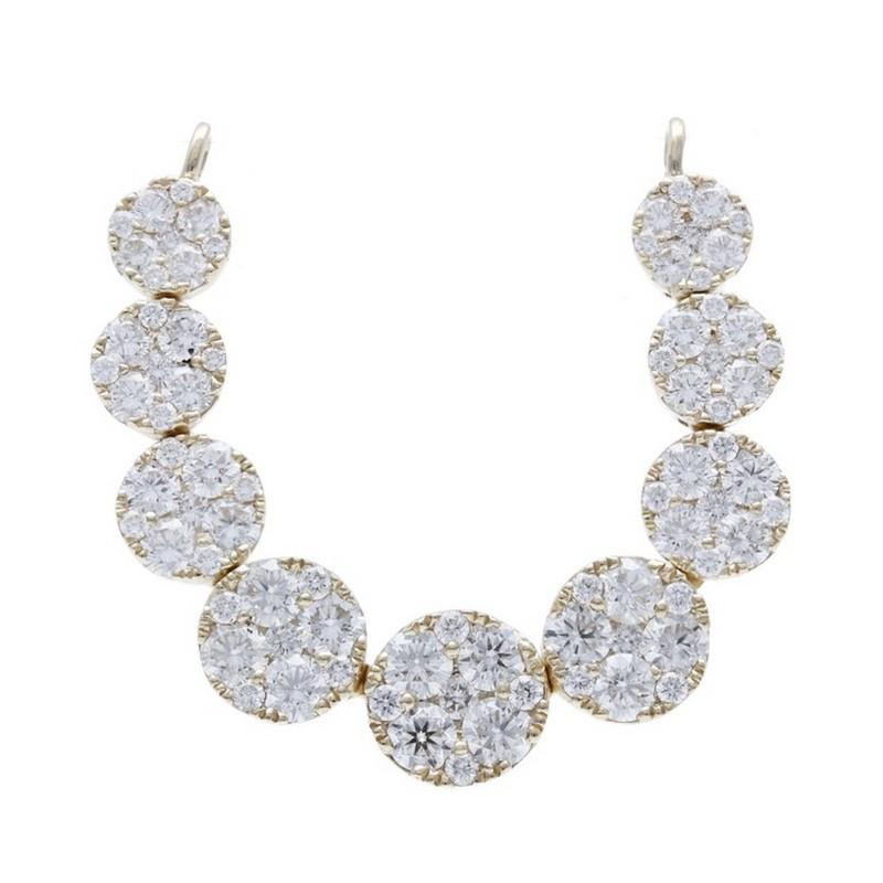 Taglio rotondo Collana a grappolo rotonda Moonlight Collection'S in oro giallo 18 carati con 1,75 ct.  Diamante in vendita