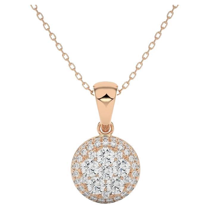 Pendentif grappe ronde de la collection Moonlight : diamants de 1,16 carat en or rose 18 carats en vente