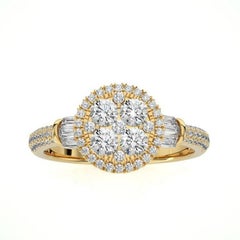 Runder Cluster-Ring der Moonlight Kollektion: 0,85 Karat Diamanten in 14K Gelbgold