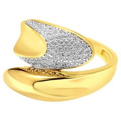 Sculptural Gemstone Statement Ring – 14K Solid Gold Pavé Zircon Cocktail Ring