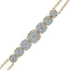 Bracelet grappe coussin Moonlight : or jaune 14 carats avec diamants 1,32 carat