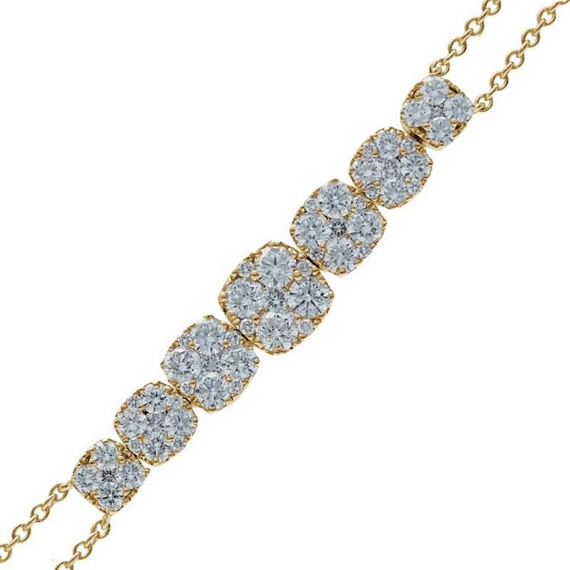 Moderne Bracelet grappe coussin Moonlight : or jaune 14 carats avec diamants 1,32 carat en vente
