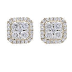Orecchini a cuscino Moonlight: Diamanti da 1,27 carati in oro giallo 14K