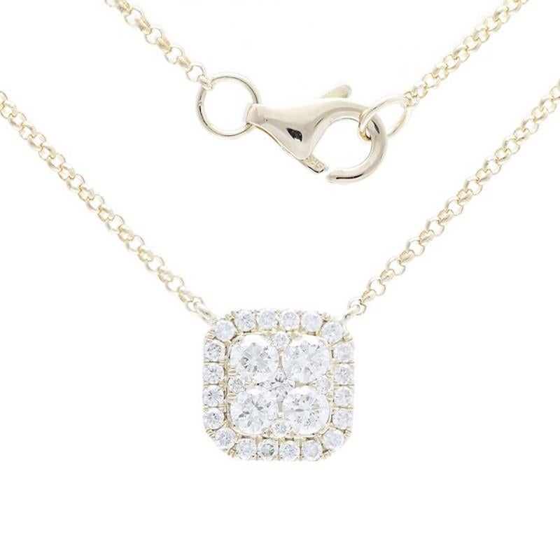 Moderne Pendentif grappe coussin Moonlight : diamant 0,42 carat en or jaune 18 carats en vente