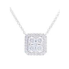 Pendentif grappe coussin Moonlight : diamants de 0,7 carat en or blanc 18 carats