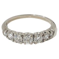Retro Moonlight Diamond Ring in 14k White Gold