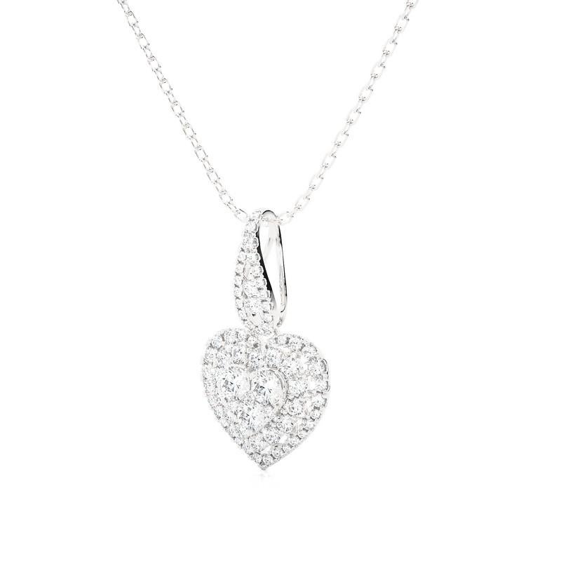 Carat Weight: This enchanting moonlight heart cluster pendant boasts a total carat weight of 1.1 carat, promising a dazzling and radiant sparkle that captures the essence of celestial beauty and love.

Diamonds: Adorning the pendant are 68