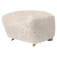 Tabouret à pieds The Tired Man en peau de mouton naturel Moonlight de Lassen