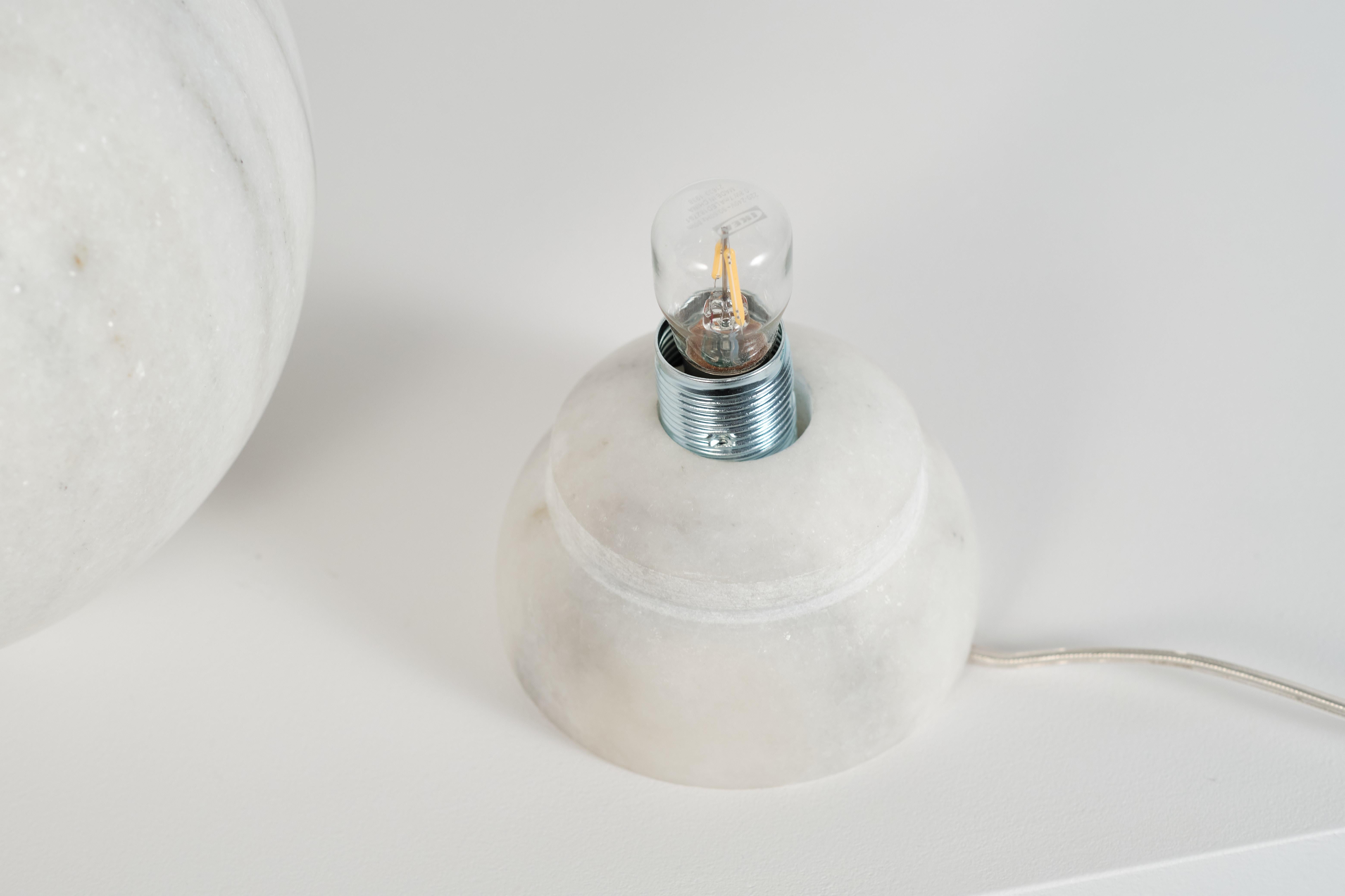 Unique Carved Marble Table Lamp 