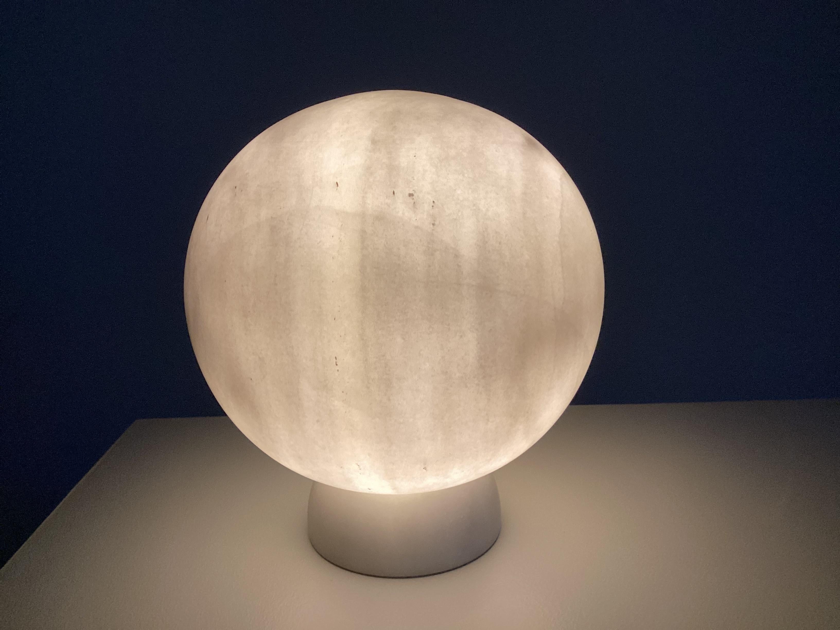 Indian Unique Carved Marble Table Lamp 