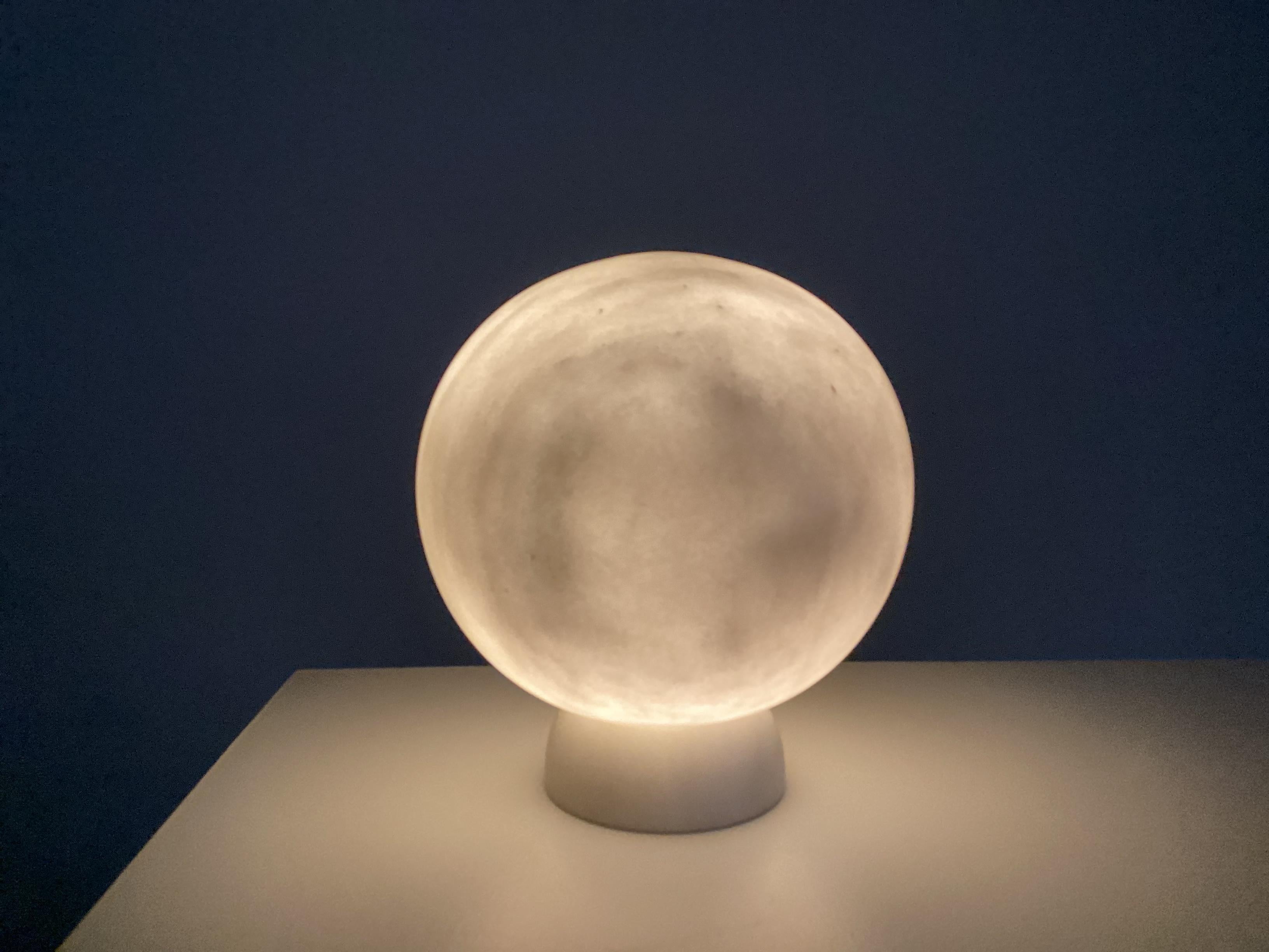 Unique Carved Marble Table Lamp 