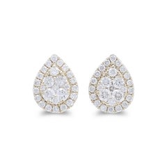 Pendientes de pera en racimo Moonlight: Diamantes de 0,35 quilates en oro amarillo de 14 quilates