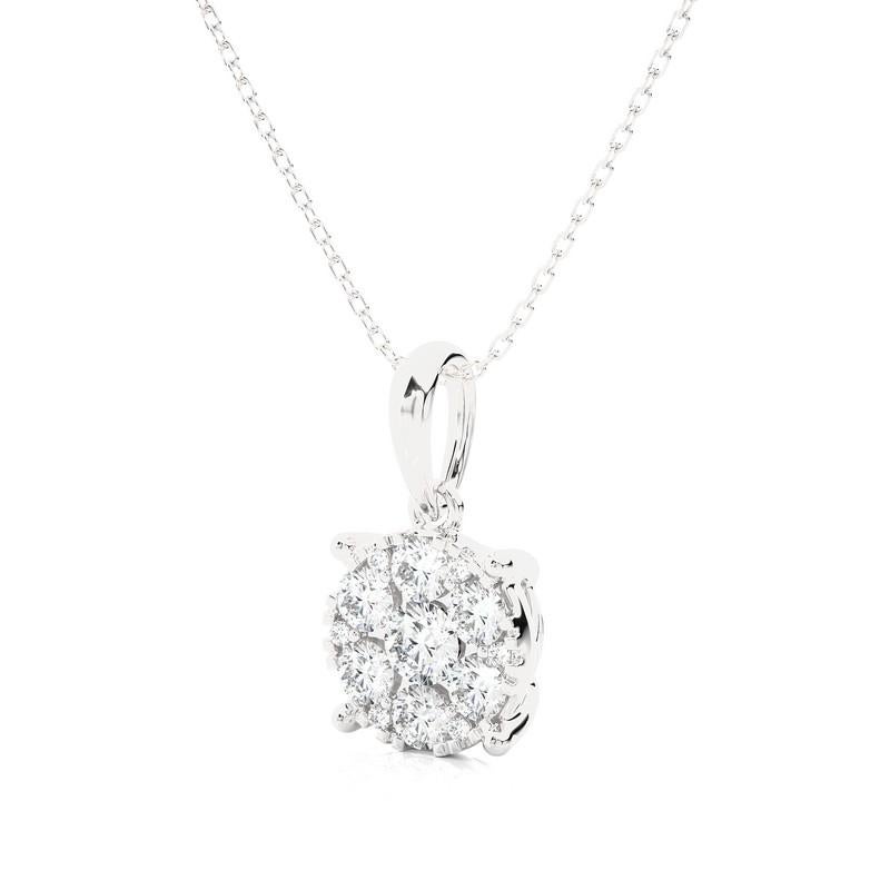 Carat Weight: This exquisite pendant showcases a total carat weight of 0.5 carats, promising a captivating and radiant sparkle that won't go unnoticed.

Diamonds: Adorning the pendant are 13 carefully selected diamonds, each chosen for its