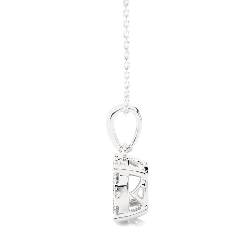 Moderne Pendentif grappe de diamants ronds Moonlight : diamants de 0,5 carat en or blanc 14 carats en vente