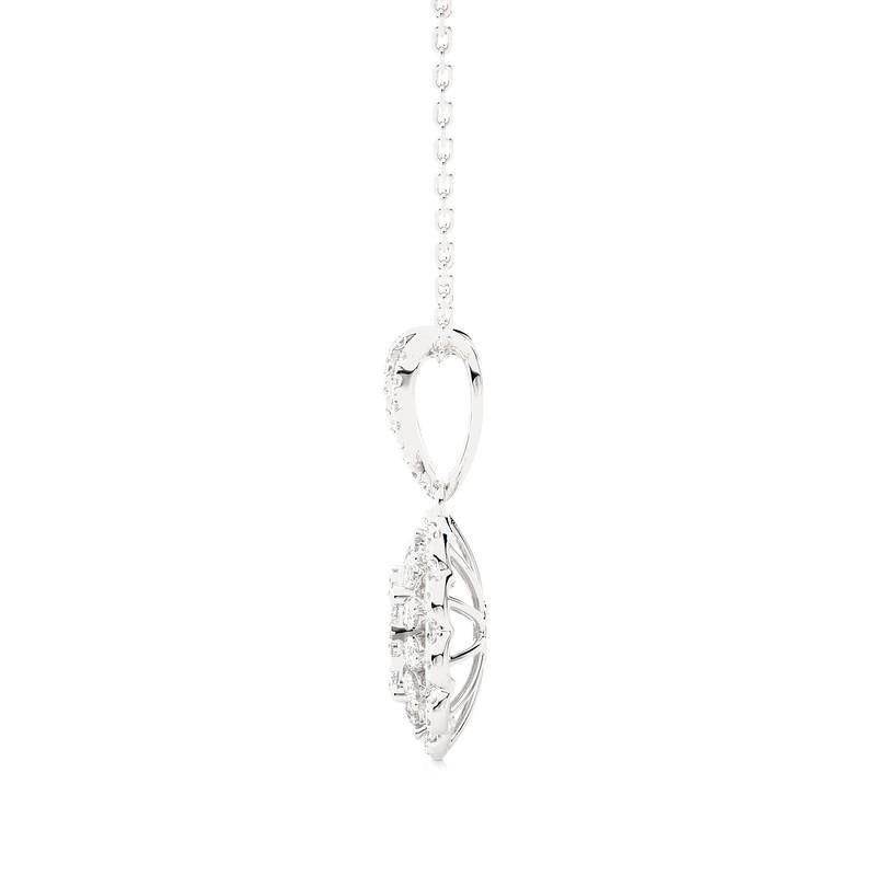 Moderne Pendentif grappe ronde Moonlight : diamants de 6/7 carats en or blanc 14 carats en vente