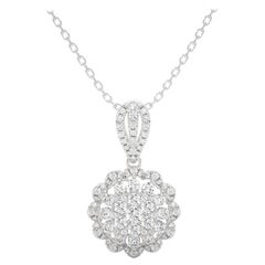 Colgante Racimo Redondo Luz de Luna: Diamantes de 6/7 quilates en oro blanco de 14k