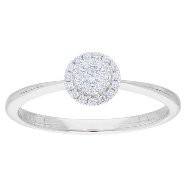  Moonlight Round Cluster Ring: 0.17 Carat Diamonds in 14K White Gold For Sale