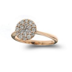 Anello Moonlight Round Cluster: 0,6 carati di diamanti in oro rosa 18 carati