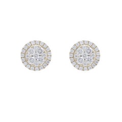 Pendientes Racimo Redondo Luz de Luna: Diamantes de 0,79 quilates en oro amarillo de 14 quilates