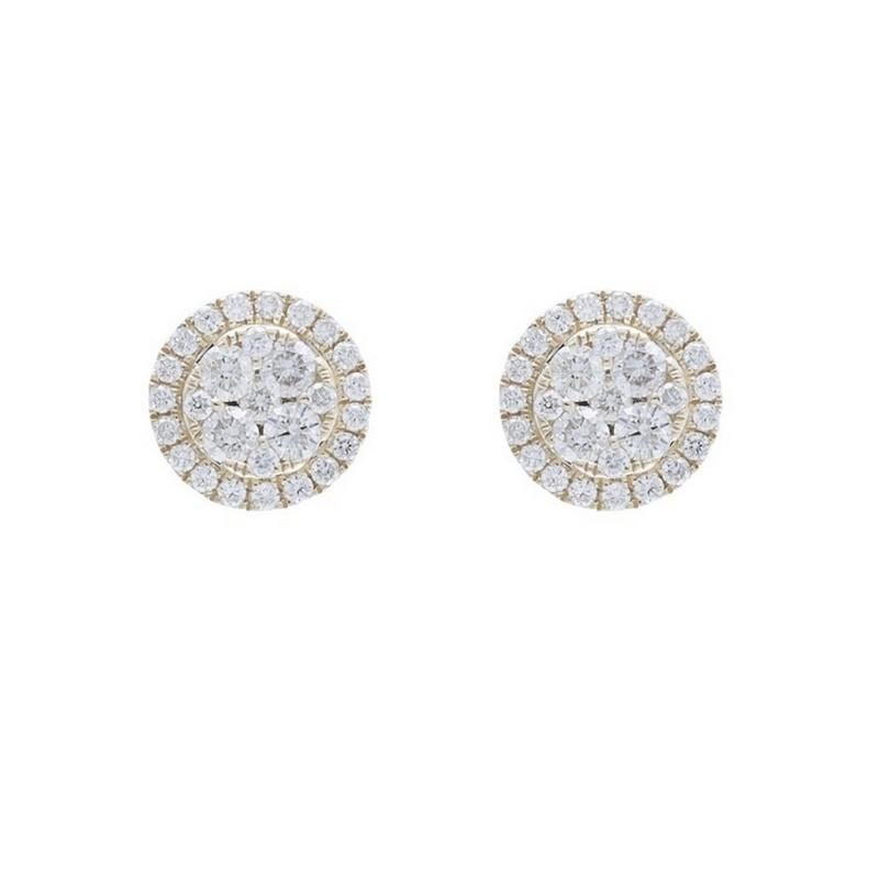 Moderno Orecchini a grappolo Moonlight: 0,79 carati di diamanti in oro giallo 14K in vendita