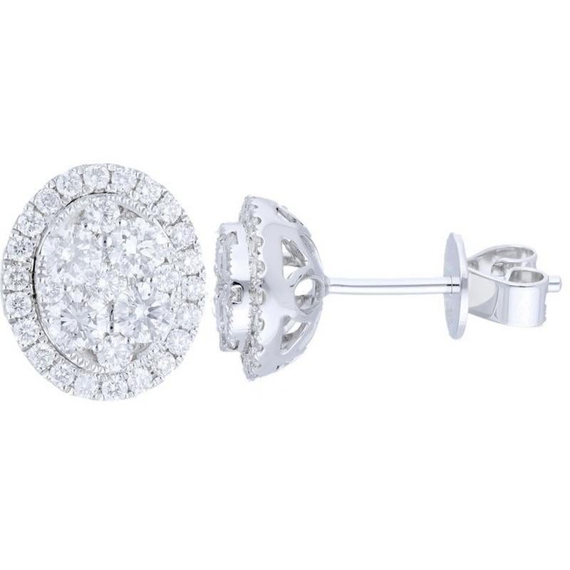 Peso totale dei carati: Questi squisiti orecchini a perno della Collection'S hanno un peso totale di 1,25 carati e mettono in risalto la brillantezza di 62 diamanti di eccellente qualità disposti meticolosamente in un design accattivante.

Diamanti: