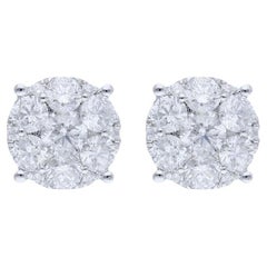 Orecchini a grappolo Moonlight: 2 carati di diamanti in oro bianco 14k