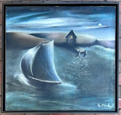 Peinture « Moonlight Sail » signée S. Michel