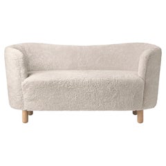 Moonlight Sheepskin and Natural Oak Mingle Sofa by Lassen