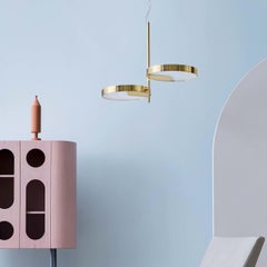 Lampada da soffitto a due luci in ottone Moonlight di Matteo Zorzenoni