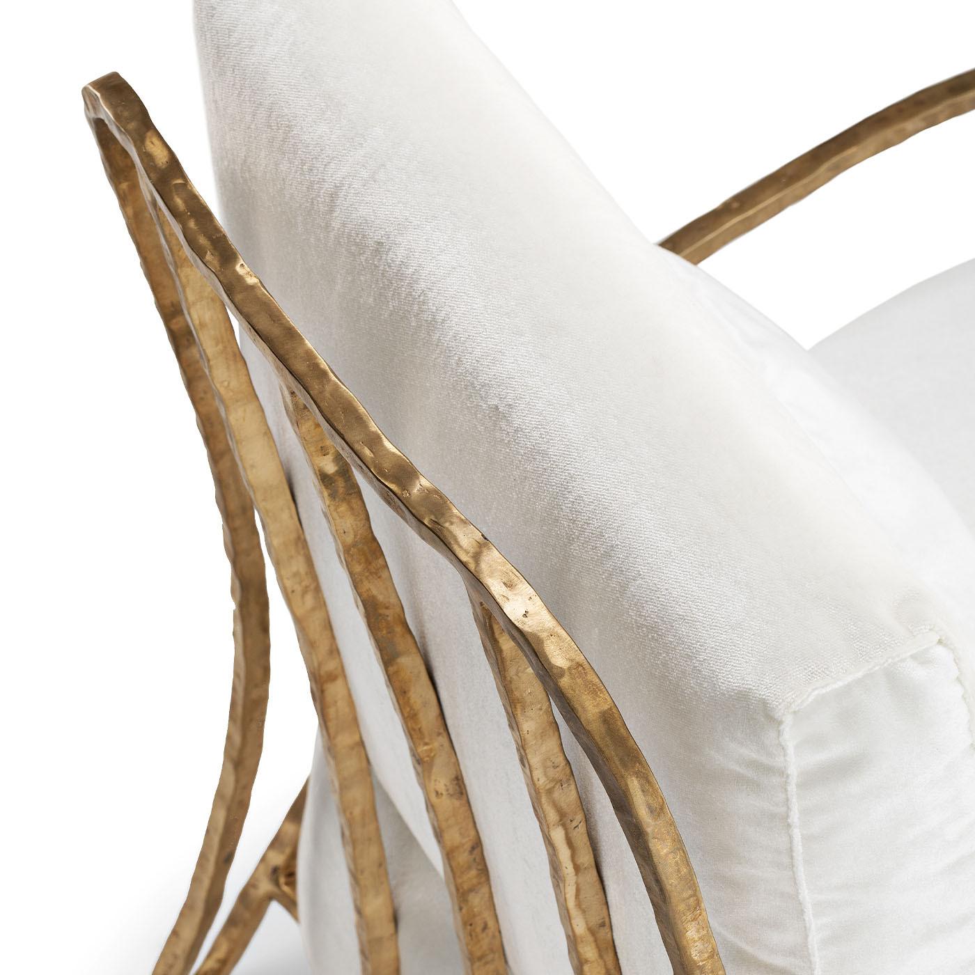 Moonlight White and Gold High Outdoor Armchair by Exteta In New Condition For Sale In Milan, IT