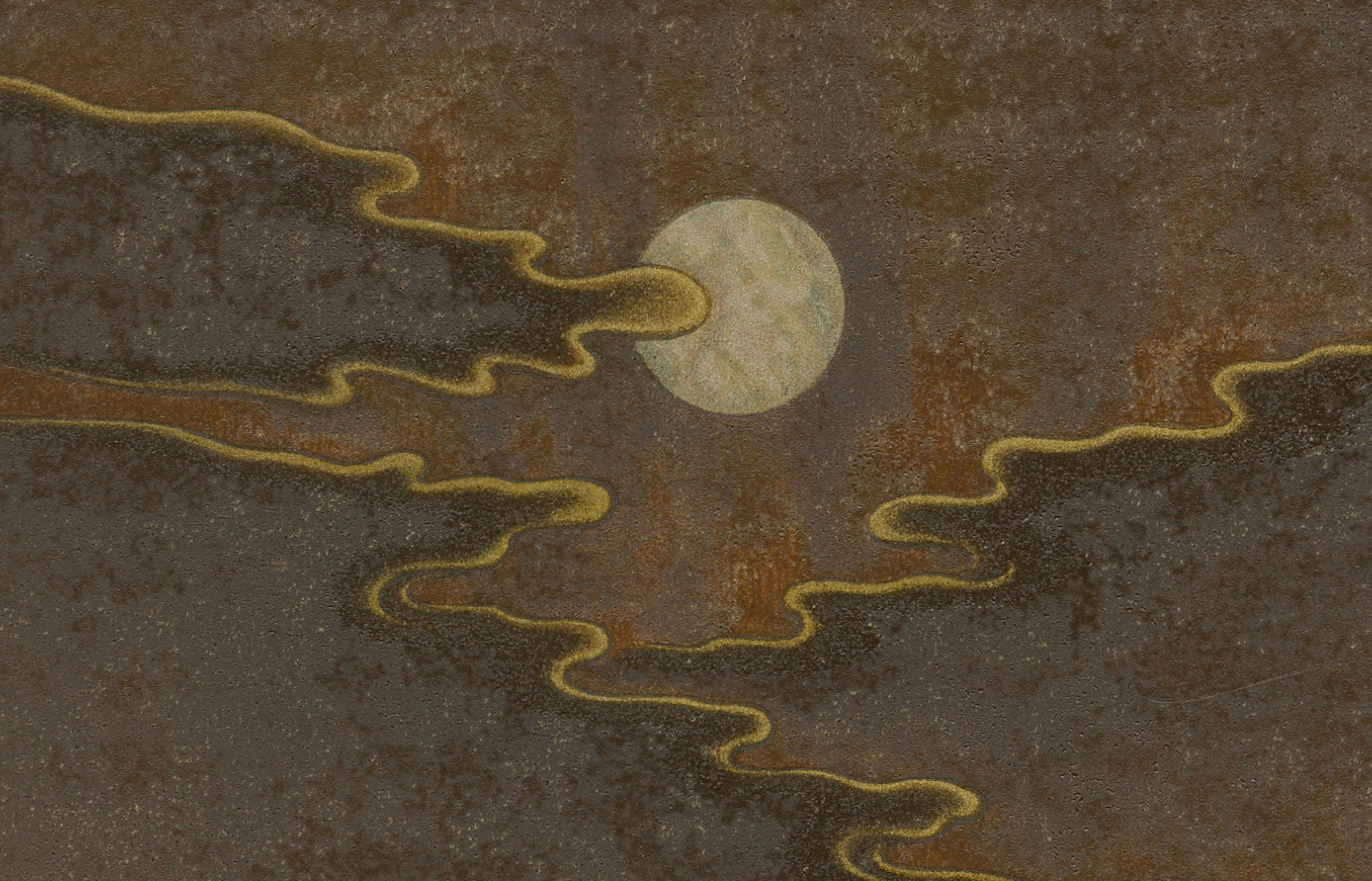 Paper Moonlit Fishing Scene – Chromolithographic Art with Japanese Inspiration, 1884 For Sale