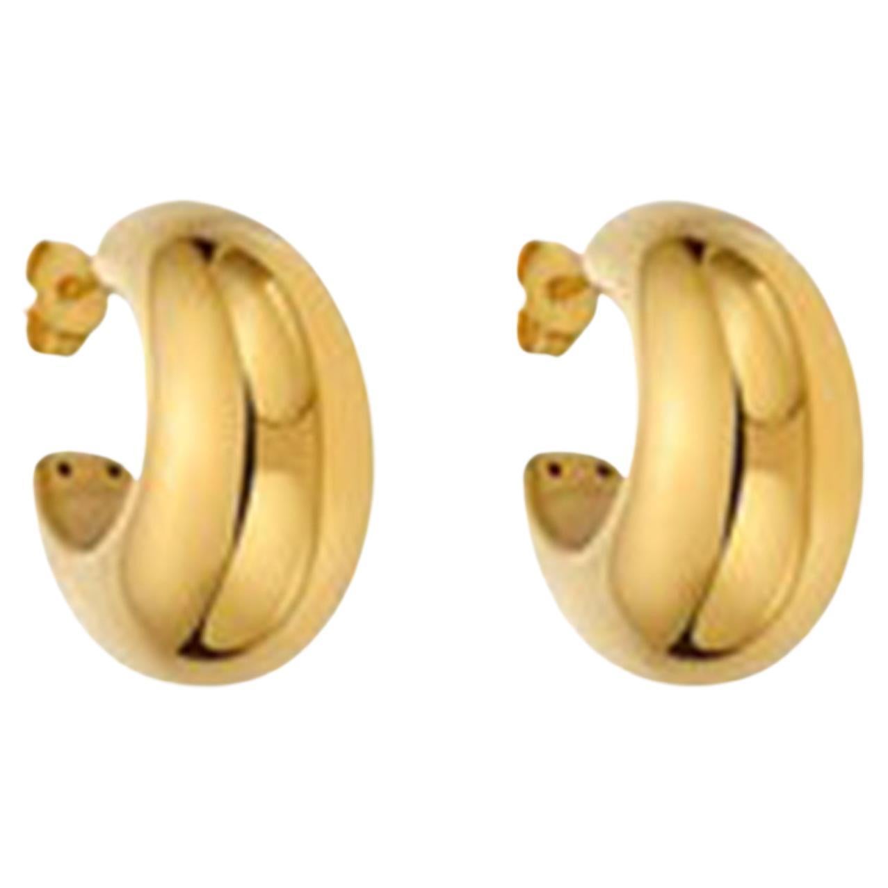 Moonlit Shine 14K (or 18k upon request) Yellow Gold Diamond Hoops Earrings