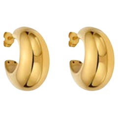 Moonlit Shine 14K (or 18k upon request) Yellow Gold Diamond Hoops Earrings