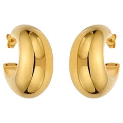 Moonlit Shine 14K (or 18k upon request) Yellow Gold Diamond Hoops Earrings