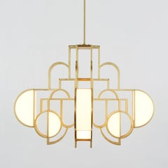 Lustre Moonrise, finition en laiton brossé de Lara Bohinc