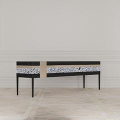 Moonrise Credenza of Gemstone Wild-Light, Brass and Oak, Made in Italy