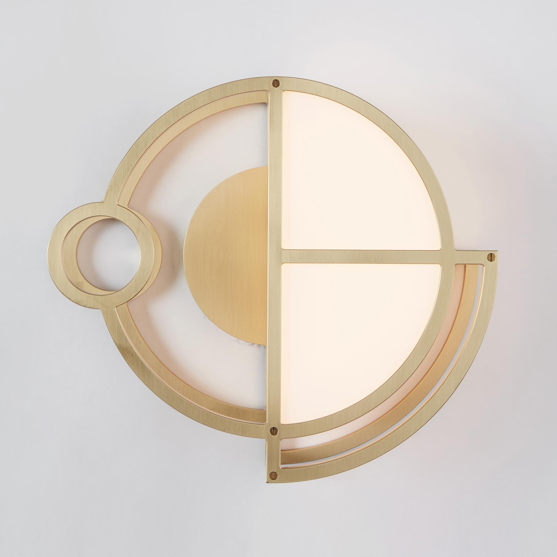 Modern Moonrise Sconce Small, Brushed Brass by Lara Bohinc For Sale