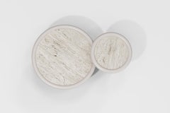 Moonrise Beistelltisch, weißer Carrara-Marmor, handgefertigt in Italien