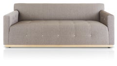 Moonrise Sofa, Modern Classic Buttoned Sofa on Metal Plinth
