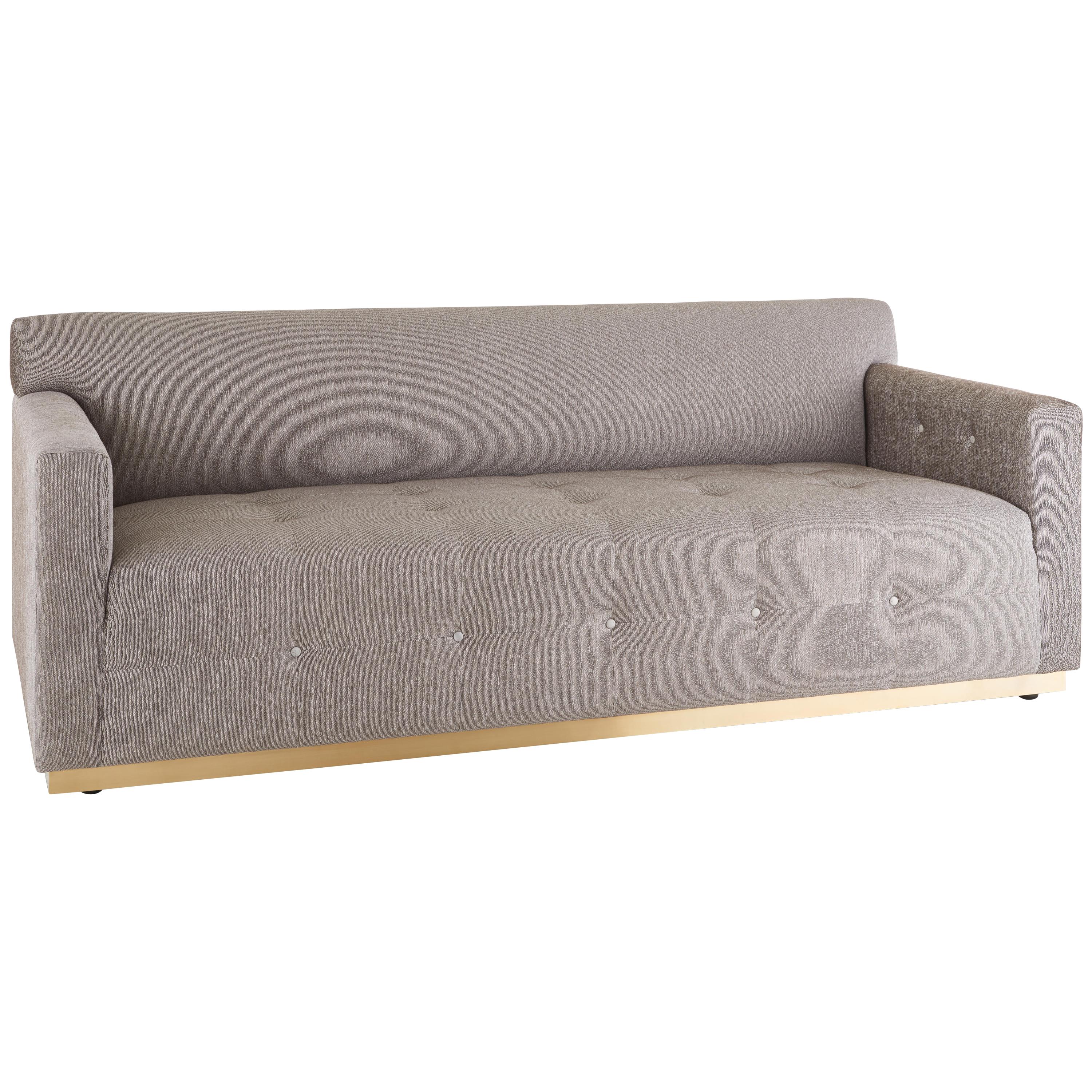 Moonrise Sofa, Modern Classic Buttoned Sofa on Metal Plinth For Sale