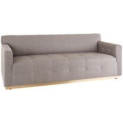 Moonrise Sofa, Modern Classic Buttoned Sofa on Metal Plinth